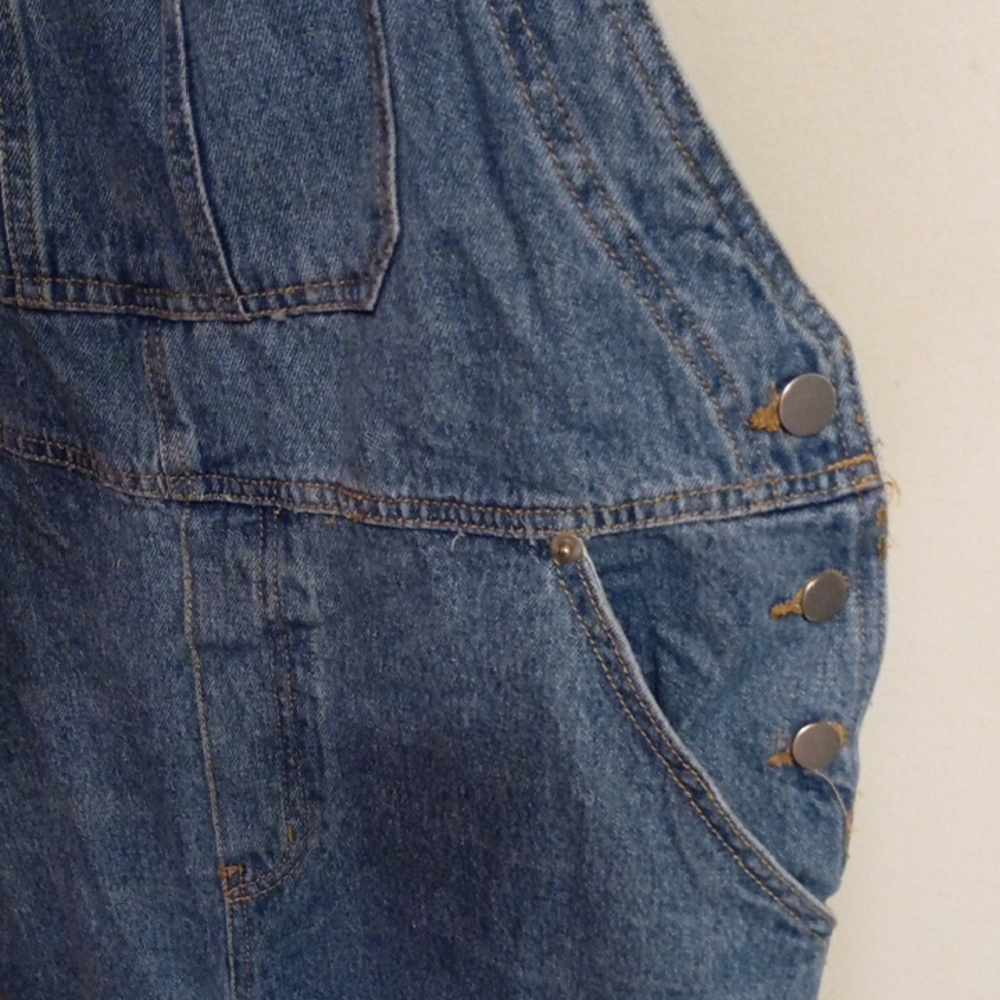 H&M Cotton Classic Blue Women's Denim Multi-Pocket Long Overalls O/S Pre-Loved - Picture 8 of 17